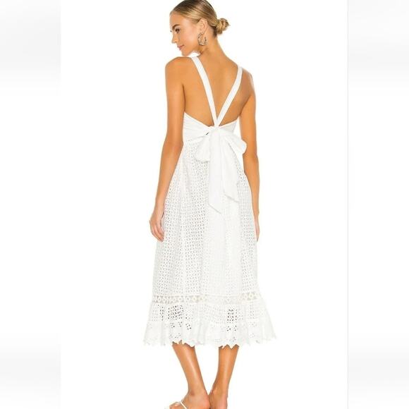Place Nationale Le Gayan Dress White Eyelet Size 2 US Medium NWT Sleeveless Midi - Picture 2 of 10